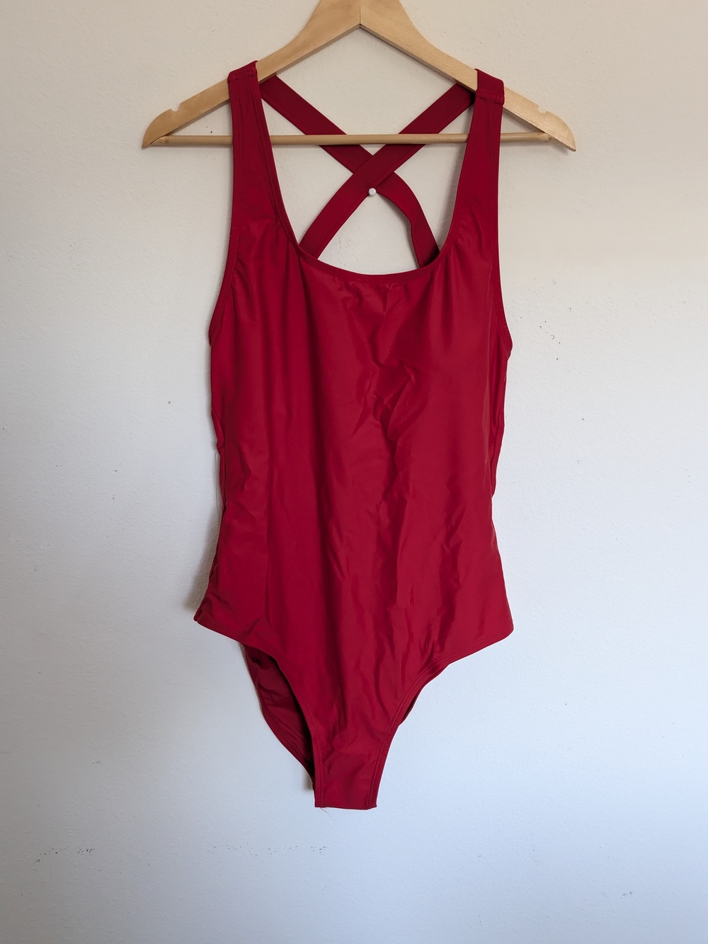 Quince Red Crossback One-Piece Swimsuit